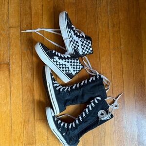 Size 3 vans and extra high converse